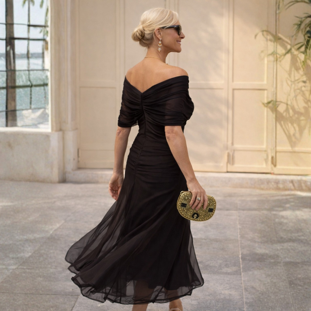 Mikaela | Vestido maxi de hombros descubiertos