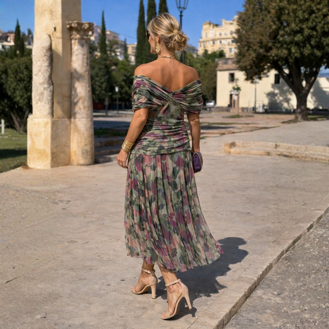 Mikaela | Vestido maxi de hombros descubiertos