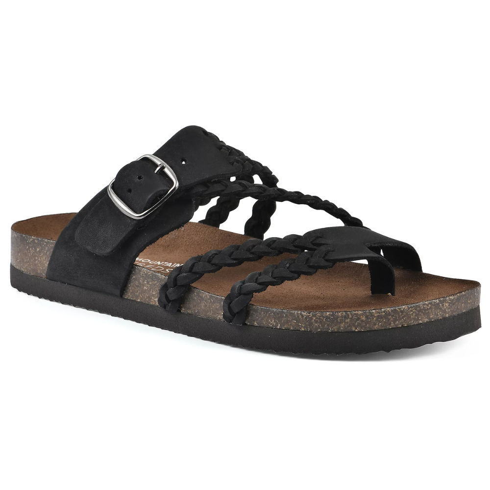 Hayleigh | Sandalias de tiras trenzadas – Negro