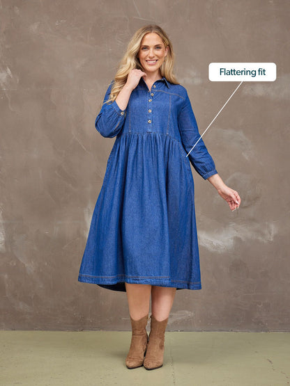 Vestido vaquero midi de manga larga — vista 6