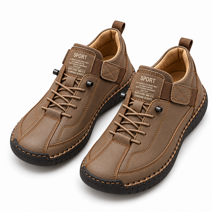 Manon, zapatillas marrón topo con cordones: vista superior con cordones.