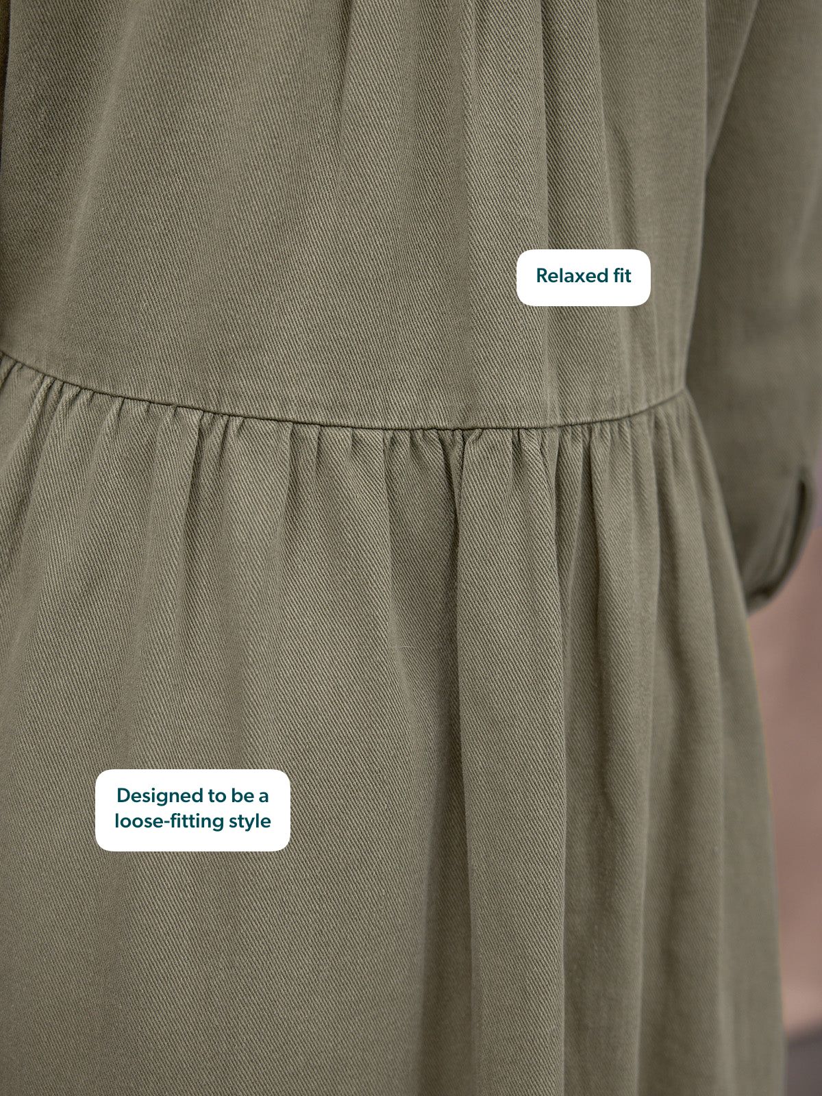 Vestido camisero midi caqui — vista 16