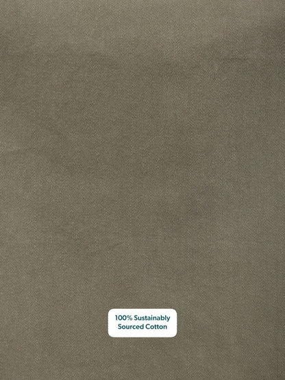 Vestido camisero midi caqui — vista 5